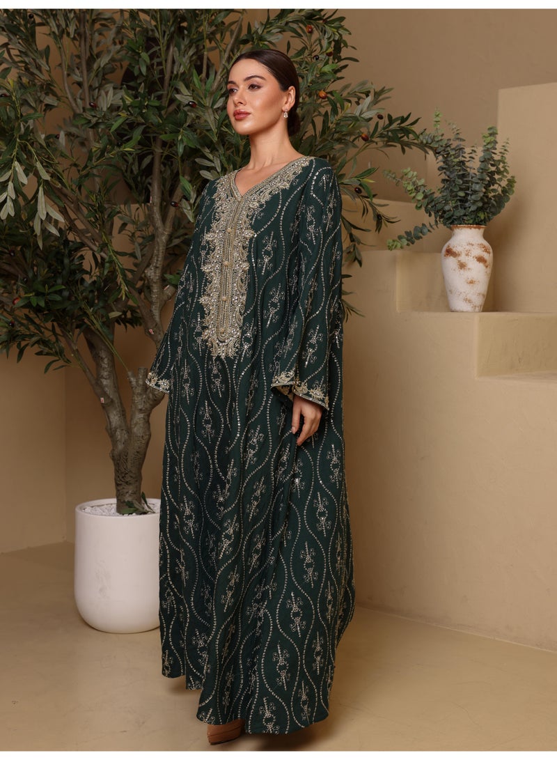 Ikkxa Hadeel Jalabiya IK7004 Green - Image 1